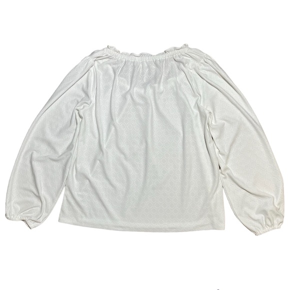 MICHAEL Michael Kors White Eyelet Peasant Top Sz L - Picture 8 of 11